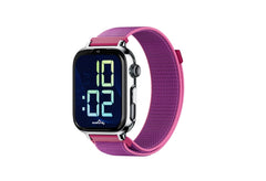 Savefamily Reloj Inteligente Smartwatch Infantil SaveWatch Plus 2 - Pantalla Amoled - Carcasa Plateada - Correa Tela Frambuesa