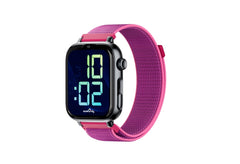 Savefamily Reloj Inteligente Smartwatch Infantil SaveWatch Plus 2 - Pantalla Amoled - Carcasa Negra - Correa Tela frambuesa
