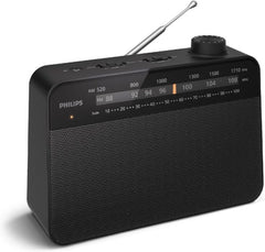 Philips TAR2509 Radio Portatil FM/AM - Altavoz 3.5â€ de Sonido Claro - Alimentacion por Pilas D o CA - Control de Tono - Sintonizacion Analogica con Indicador LED - Puerto Auriculares 3.5mm