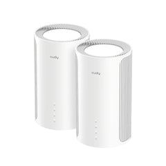 Cudy BE6500 Pack de 2 Sistemas WiFi 7 Mesh 2.5G - Servidor y Cliente VPN - Ethernet 2.5Gbps - Soporta hasta 200 Dispositivos - Control en la Nube con App - 116x202mm - Color Blanco
