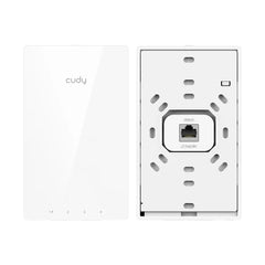 Ponto de acesso de parede Cudy AC1200 - Banda dupla até 1167Mbps - WiFi 5 - Cobertura de 60m2 - Suporta até 40 dispositivos - PoE passivo - Reinício automático - GbE blindado - Cor branca