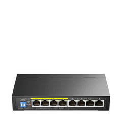 Cudy Switch 8 Puertos - Capacidad Conmutacion 16Gbps - 4x RJ45 - 4x RJ45 PoE+ - Reinicio Automatico - Indicadores LED - Vigilancia IGMP - Prevencion de Bucles - 155x86x26mm - Color Negro