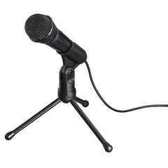 Hama MIC-P35 Allround Microfono de Sobremesa para PC y Portatil - Cable 2.5m - 2200 Ohm - Jack 3.5mm - Condensador Cardioide - Color Negro