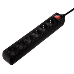 Hama Regleta Alimentacion con 6 Tomas - Potencia Maxima 3500W - Cable 3m - Color Negro