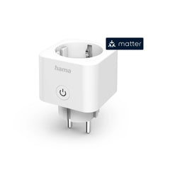 Hama Enchufe WLAN Inteligente - WiFi - Temporizador - IP20 - Compatible con Asistente de Voz - Control con App - 7.7x5.5x5.5cm - Color Blanco
