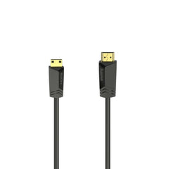 Hama Essential Cable HDMI 4K Macho - Longitud 1.5m - Soporta 3D - Terminales Chapados en Oro - Ethernet - Velocidad hasta 18Gbps - Blindaje Completo - Color Negro