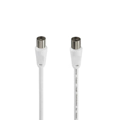 Hama Entry Cable Coaxial de Antena Macho/Hembra - Longitud 3m - Apantallamiento 75dB - Impedancia 75Ohm - Color Blanco