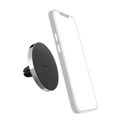 Hama Lock Soporte de Coche para Smartphone - Magnetico - Pinza para Rejilla - Peso Max 230g - Aluminio - Color Negro y Plata