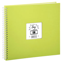 Hama Fine Art Album de Fotos con Espiral - 50 Paginas Blancas - Tapa de Papel - 36x32cm - Color Verde Lima