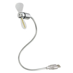 Hama Ventilador USB - Visualizacion Temperatura - Longitud 30cm - Flexible - Color Plata