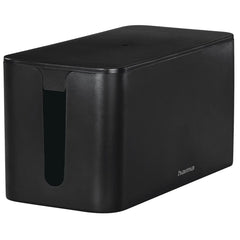 Hama Mini Caja para Regletas y Cables - Facil Organizacion y Limpieza - Proteccion Infantil y de Mascotas - Diametro Maximo del Cable 15mm - 23.5x11.5x12cm - Color Negro