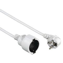 Hama Â Cable de Alimentacion Alargador Acodado - Potencia Maxima 3680W - Longitud 5m - Seccion 1.5mm2 - Schuko CEE7 - Color Blanco