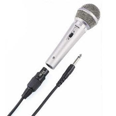 Hama Dm40 Microfono Dinamico - Cable 3m - Jack 3.5mm y 6.5mm - Incluye Adaptador de 6.35mm - Color Plata