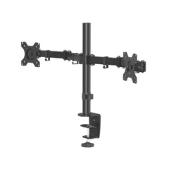 Hama Soporte de Mesa con Brazos Articulados para 2 Monitores de 13 a 32" - Capacidad 8kg - Altura Ajustable - Inclinacion 45Âº - Giro 180Âº - Acero - VESA 100x100 - 86.18x6.96x40.64cm - Color Negro