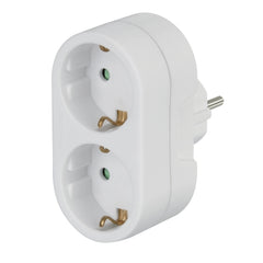 Hama Regleta de Pared con 2 Tomas Schuko - Potencia Maxima 3680W - Color Blanco