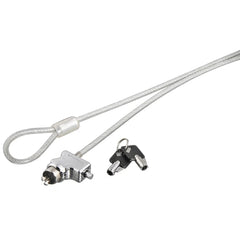 Hama Cable de Seguridad para Portatiles de 4mm - Cable 180cm - 2 Llaves Cilindricas - Acero - Color Plata