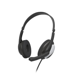 Hama Hs-P100 V2 Auriculares con Microfono Omnidireccional - Cable 2m - Jack 3.5mm - Diadema Ajustable - Almohadillas de Malla - Color Negro y Plata
