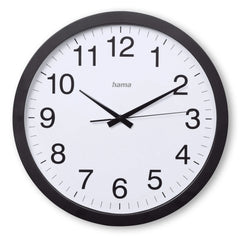 Hama Aruba Reloj de Pared Analogico - Silencioso - Funciona con 1 Pila AA - 40x5cm - Color Negro