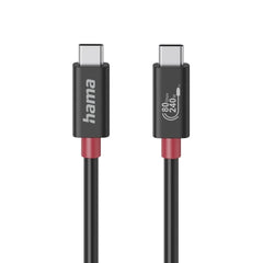 Hama Essential Cable USB-C Macho - Potencia Maxima 240W - Longitud 1m - Velocidad hasta 80Gbps - Blindaje Doble - Color Negro
