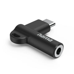 Hama Adaptador Acodado - 90Âº - USB-C Macho - Jack 3.5mm Hembra - Color Negro
