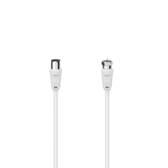 Hama Cable de Antena - Longitud 1.5m - Conector F Macho - Conector Coaxial Hembra - Color Blanco