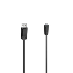 Hama Essential Cable USB - Longitud 1.5m - USB-A Macho - Mini-USB Macho - Velocidad hasta 480Mbps - Blindaje Doble - Color Negro