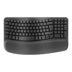 Logitech Wave Keys for Business Teclado Ergonomico Inalambrico - DiseÃ±o Ondulado con Reposamanos Acolchado â€“ Conectividad Logi Bolt y Bluetooth â€“ Bateria hasta 36 Meses â€“ Color Grafito