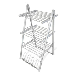 Innovagoods Verayer Tendedero Electrico Plegable - 300W - Soporta hasta 2.5kg por Nivel - Cable 140cm - Temperatura hasta 55ÂºC - Plegable - Soporte para Calzado - 66x140x7cm - Color Gris