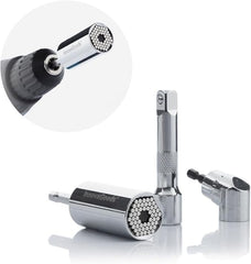 Innovagoods Uniscrew Llave de Vaso Universal - Incluye Accesorios - Multifuncion - Tornilleria Entre 7-19mm - 2.5x5cm - Color Plateado