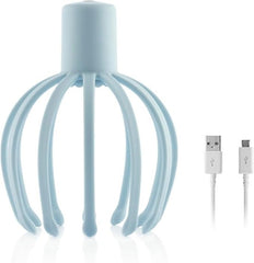 Innovagoods Helax Masajeador de Cabeza Inalambrico - Bateria 650mAh - Vibracion 360Âº - Cable USB-C - Recargable - Silencioso - 13x17.5cm - Color Azul