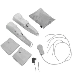 Innovagoods Maspres Masajeador de Piernas por Compresion de Aire - Cable 90cm - Presion hasta 96kPa - 4 Niveles de Intensidad - Bolsa de Transporte - Control Desmontable - Color Gris