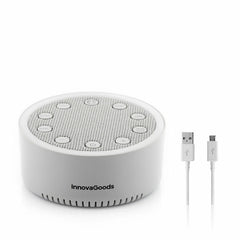 Innovagoods Slewel Maquina de Ruido Blanco - Autonomia 60min - Relajacion con Luz y Sonido - Bateria 400mAh - Antideslizante - Apagado Automatico - 9x4.2cm - Color Gris