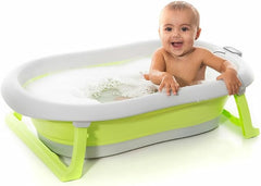 Innovagoods Fovibath BaÃ±era Plegable Evolutiva - Capacidad 38L - Soporta hasta 30kg - Termometro Digital con Sensor - Antideslizante - Facil Limpieza - 79x20.5x50cm - Color Gris y Verde