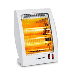 Blaupunkt Estufa de Cuarzo - Potencia 800W - Temperatura Regulable - Oscilante - 2 Tubos Halogenos - Interruptor Antivuelco - Color Blanco