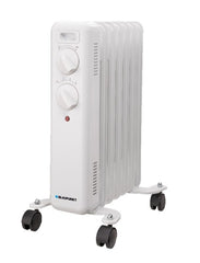 Blaupunkt Radiador de Aceite - Potencia 1500W - Termostato Regulable - Ruedas - Asa de Transporte - Indicador Luminoso - Color Blanco