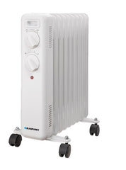Blaupunkt Radiador de Aceite - Potencia 2000W - Termostato Regulable - Ruedas - Asa de Transporte - Indicador Luminoso - Color Blanco
