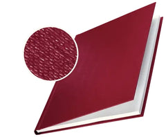 Leitz Pack de 10 Tapas Rigidas Impressbind 14mm - Capacidad de 106-140 Hojas A4 - Encuadernacion de Alta Calidad - Exterior Superficie de Lino Lacada - Papel Blanco sin Acido - Color Burdeos