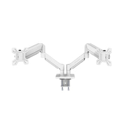 Mars Gaming MARMPRO2 Soporte de Mesa con Brazos Articulados para 2 Monitores hasta 32" - Incluye Accesorios - Articulado 360Â° - VESA 100x100 - Muelle de Gas - 1000x460x115mm - Color Blanco