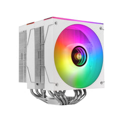 Mars Gaming MCPU-X26 Disipador CPU - Potencia TDP hasta 350W - 6 Tubos - Silencioso - 2 Ventiladores PWM de 120mm - 2600rpm - Iluminacion ARGB - 122x122x158mm - Color Blanco