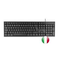 Teclado completo Tacens Anima AK02 - Cabo de 1,3 m - Layout QWERTY IT italiano - Teclas silenciosas de baixo perfil - Atalhos multimédia e AI - 43,7x25x1,3cm - Cor preto