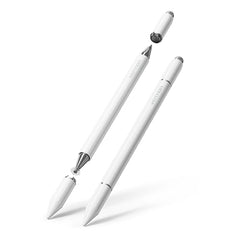 Vention Lapiz Digital 3 en 1 para Tablet y Smartphone - Recargable - Acero Inoxidable - Magnetico - Aluminio - Triple Punta - 9x162.4mm - Color Blanco
