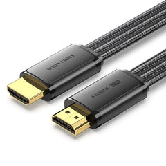 Câble HDMI 2.1 Plat Vention - Résolution 8K - eARC - Longueur 2m - Connecteurs Plaqués Or - HDR Dynamique - Taux de rafraîchissement variable - Gaine en Coton Tressé et PVC - Couleur Noir