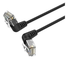Vention Cable de Red Acodado Cat.6a UTP - Slim - Longitud 3m - Velocidad hasta 10Gbps - 32 AWG - Cubierta de PVC - Cabeza Rotatoria 360Âº - Color Negro