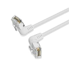 Vention Cable de Red Acodado Cat.6a UTP - Slim - Longitud 3m - Velocidad hasta 10Gbps - 32 AWG - Cubierta de PVC - Cabeza Rotatoria 360Âº - Color Blanco