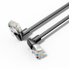 Vention Cable de Red Acodado Cat.6a UTP - Slim - Longitud 3m - Velocidad hasta 10Gbps - 32 AWG - Cubierta de PVC - Color Negro