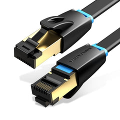 Vention Cable de Red Cat.8 SSTP - Longitud 3m - Velocidad hasta 40Gbps - 30AWG - Conectores Chapados en Oro - Color Negro