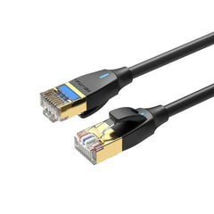 Vention Cable de Red Cat.8 SFTP - Longitud 1.5m - Velocidad hasta 40Gbps - 30AWG - Cubierta de PVC - Blindaje Multicapa - Conectores Chapados en Oro - Color Negro