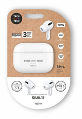 TechOneTech SIUX Auriculares Inalambricos Bluetooth TWS - Hasta 20h de Reproduccion - IPX5 - Color Blanco