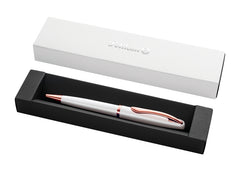 Pelikan Jazz Noble Boligrafo Retractil - Trazo de 1mm - Mecanismo de Giro - Recambio 337M Azul - Estuche de Regalo - Detalles Cromados - Color Perla