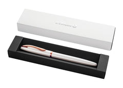Pelikan Jazz Noble Pluma Estilografica - Punta M - Cuerpo Satinado con Detalles Cromados - Mecanismo de Cartucho Universal - Estuche de Regalo - Color Perla
